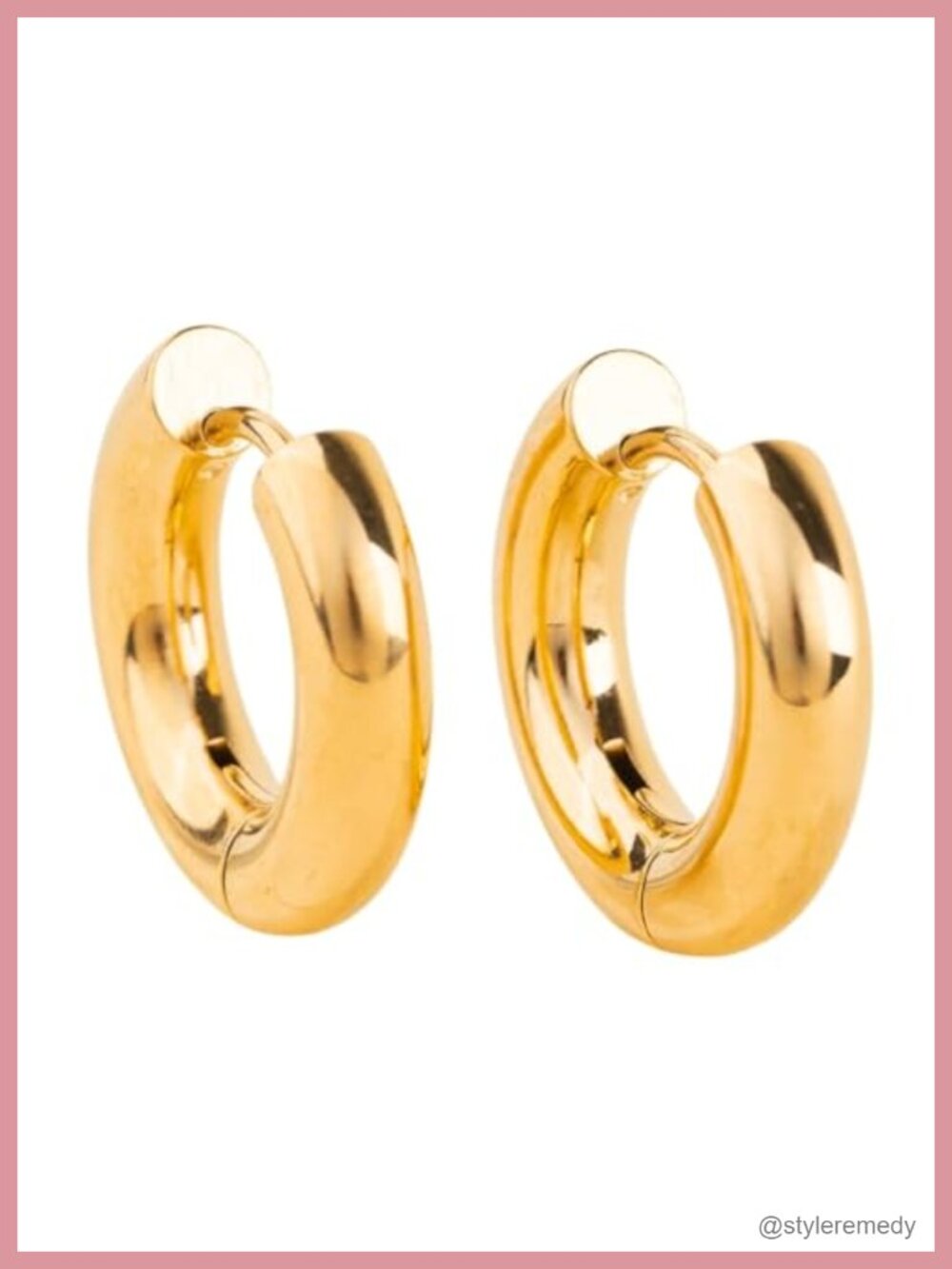 Chunky Rounded Huggie Hoop Earrings 316L Stainless Steel 18k PVD Gold